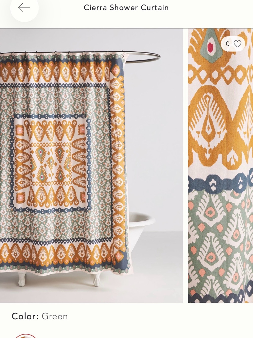 Anthropologie Cierra Shower Curtain SQUARE